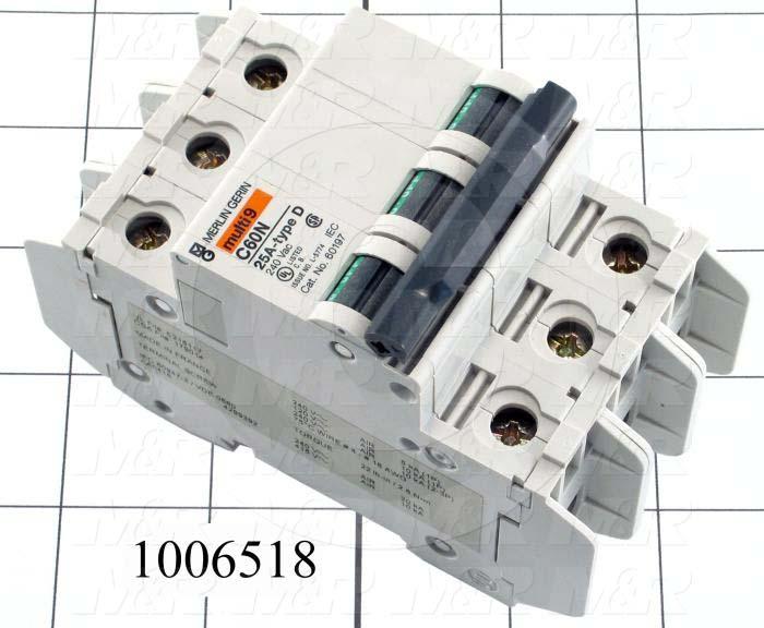 1006518 :: Circuit Breaker, 3 Poles, 25A, 240VAC, D Curve, UL 489 ...