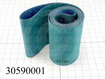 30590001 :: Flat Conveyor Belt, Nitrile Rubber, Nylon Fabric, Green, Blue,  0.05" Thickness, 7" Width, 143.75" Length :: M&R :: NuArc :: Amscomatic