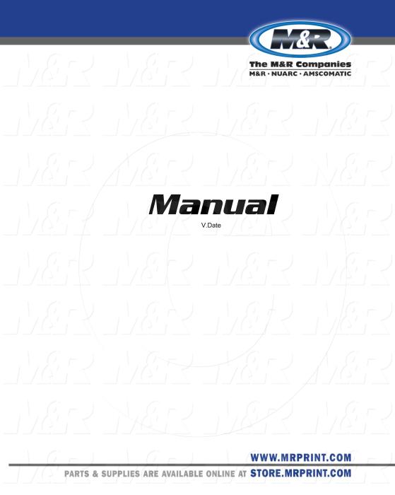 Owners Manual, Equipment Type : Annamister Jr, 1 Gal.